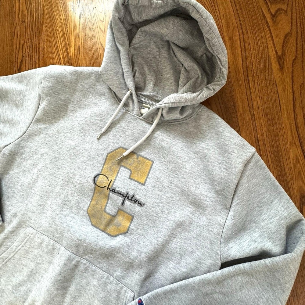 Vintage Y2K Champion Reverse Weave‎ Sweatshirt Gold Logo Flag Patch Size XL